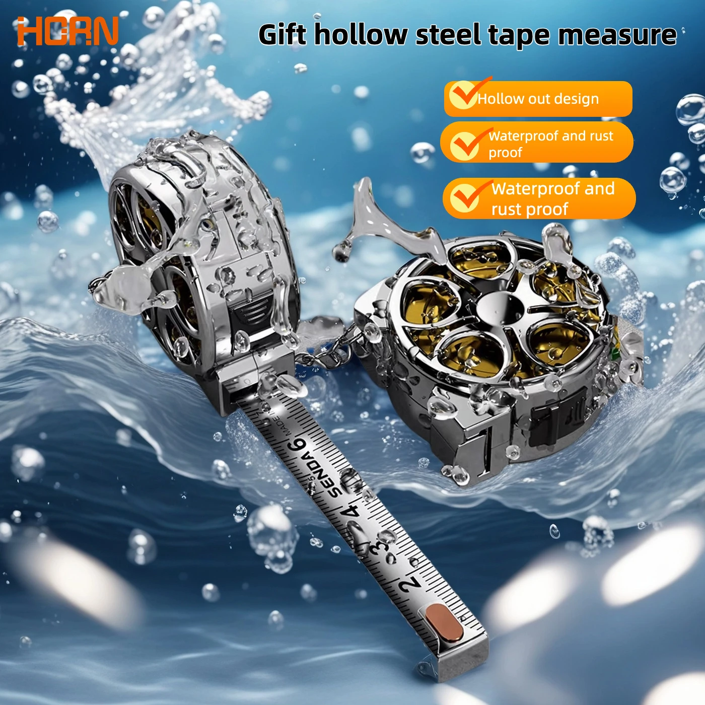 شريط قياس الجيب الصغير 2 متر | شفرة من الفولاذ المقاوم للصدأ وغلاف ABS | أداة قياس قابلة للسحب للمنزل والإنجليزي والمتري #3