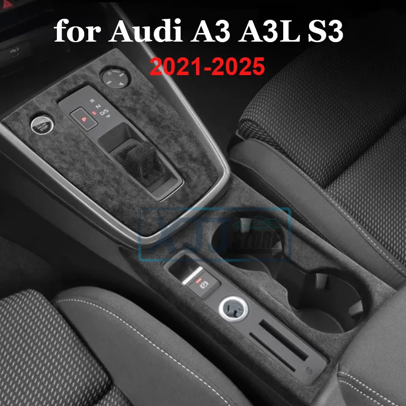 

Made of Alcantara Suede Overlay Cover Fit for Audi A3 A3L S3 2021 2022 2023 2024 2025 Gear Shift Panel Armrest Box Frame Shell