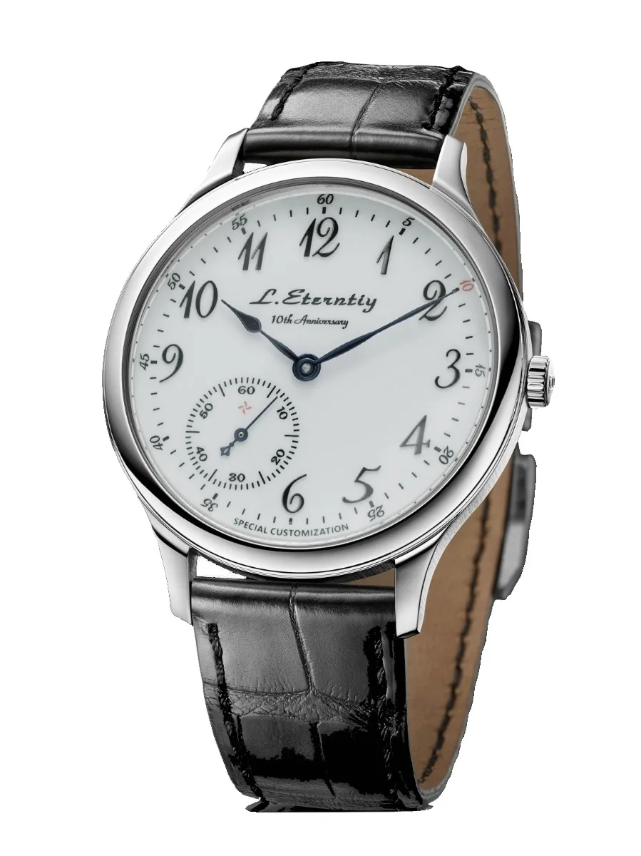 Itnati Simple Retro Exzenterzifferblatt 7-Punkt kleine dreipolige mechanische Uhr mit extrem langer Leistung, manuell gebackene blaue Nadel