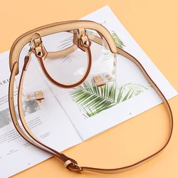 Luxury Leather Shoulder Strap PVC Bag Transparent Design Messenger Bag Tote Bag DIY Handmade Handbag Accessories