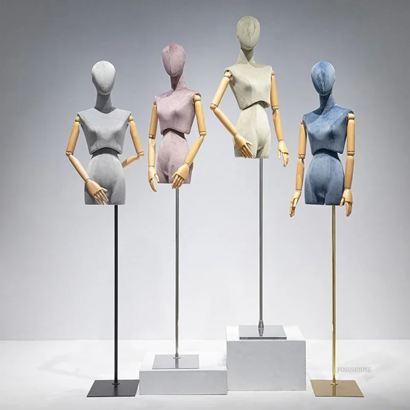 

Cost-effective Suede Mannequin for Women's Clothing Store Female Half-length Mannequin Colorful Mannequins Props Window