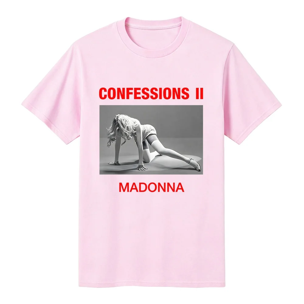 Graphic Merch Madonna CONFESSIONS II T-shirt Short Sleeve Loose Cotton T Shirts Fashion Singer Design Print Clothes Unisex Y2k