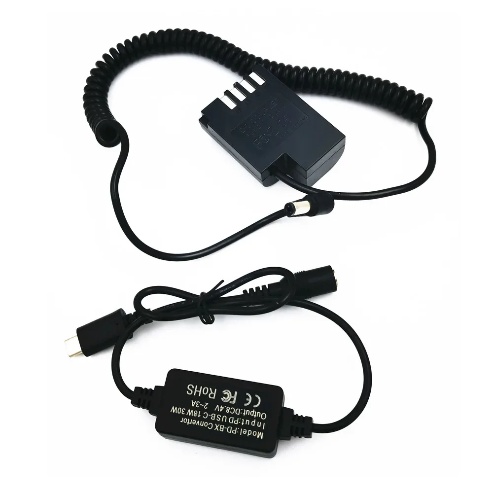 Convertidor PD tipo C USB-C DMW-DCC12 DCC12 acoplador CC BLF-19 batería simulada para Panasonic Lumix DMC-GH3 GH4 GH3K GH4K GH5 G9