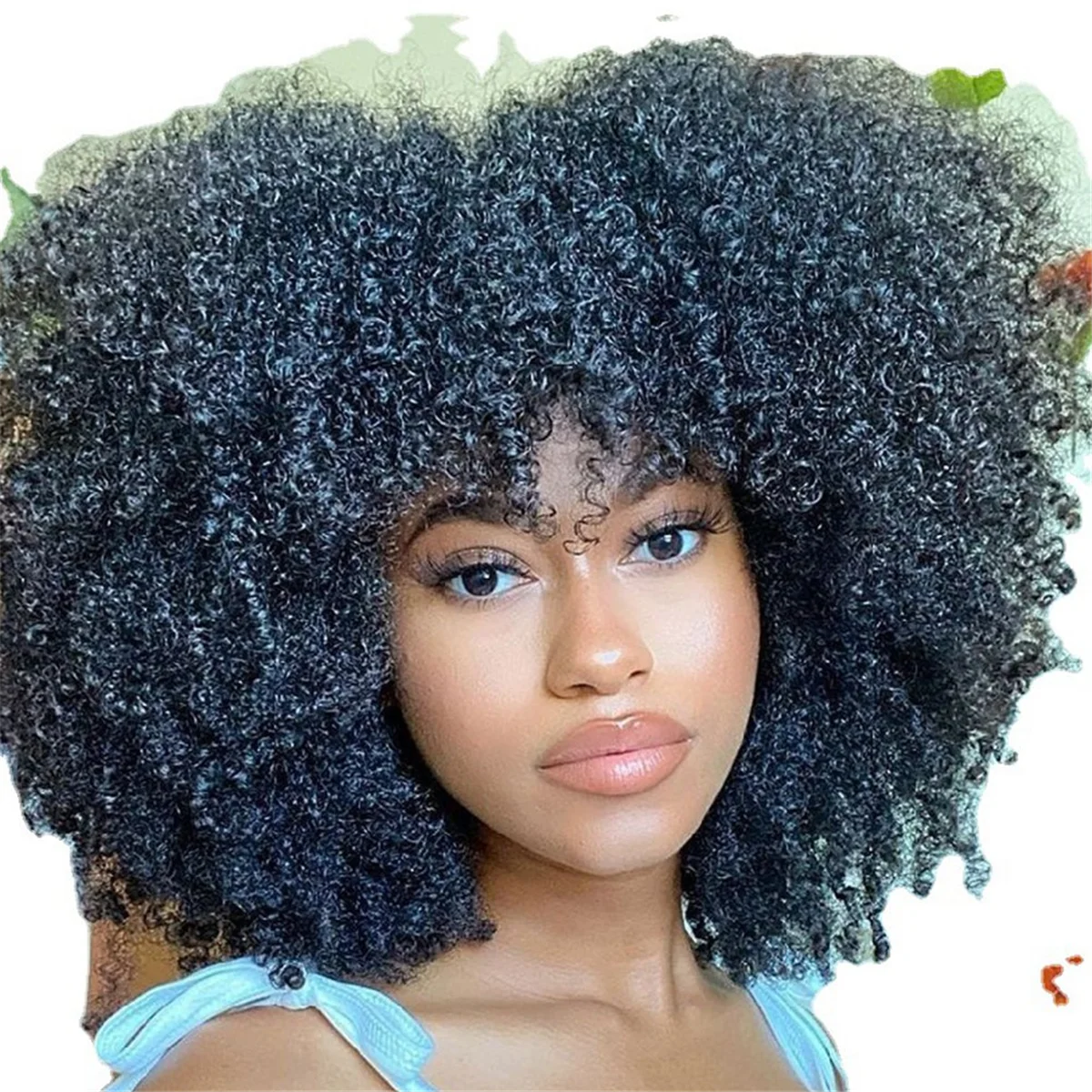 Wig Lace Front Wig Women'S Wig Glue-Free Invisible Lace Wig Short Curly Wig Afro