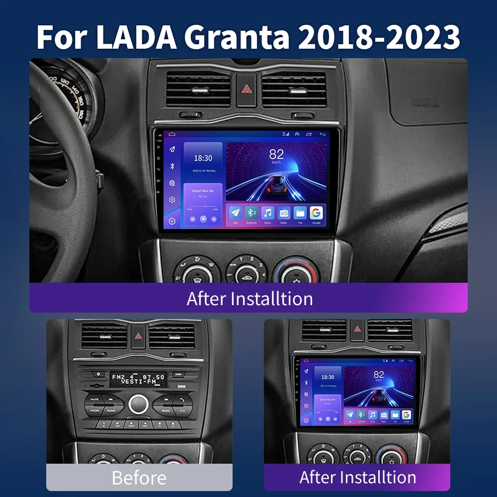 For LADA BA3 Granta Cross 2018 2019 GPS Navigation Carplay 2 Din Multimedia Video Player Stereo DVD Android 13 Car Radio