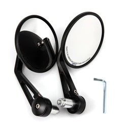 Evomosa Aluminum Round Mirror Motorcycle Accessories Rear View Side Mirror 7/8'' 22mm Handlebar Mirror Universal Cafe Racer