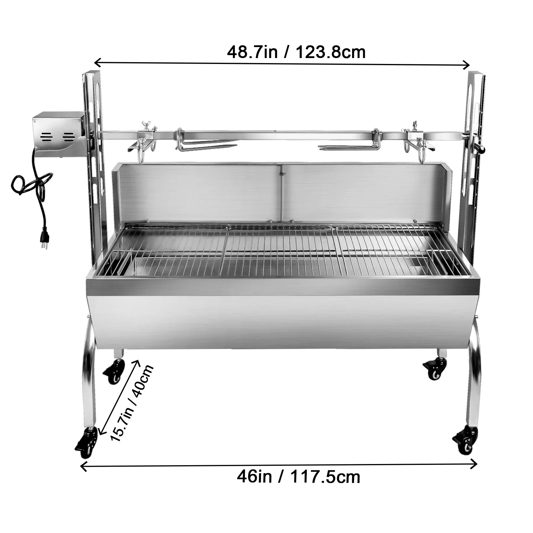 80KG BBQ Pig Lamb Chicken Rotisserie Roaster Skewer Roast Grill Motor Smoke Free and Roaster Grills