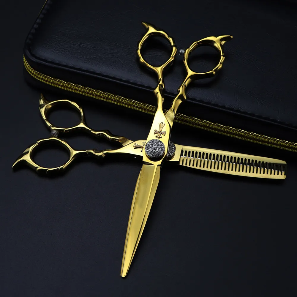 Professional Japan 440c 6 \'\' Upscale Cross scissor hair scissors haircut thinning barber cutting shears hairdressing scissors