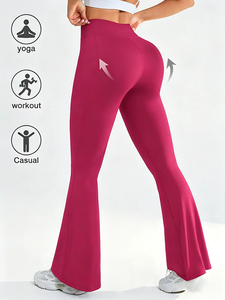 Women's High-Waisted Flared Pants - Comfortable and Soft Yoga Pants, Stretch Athletic Pants, Suitable for Commuting and Yoga.