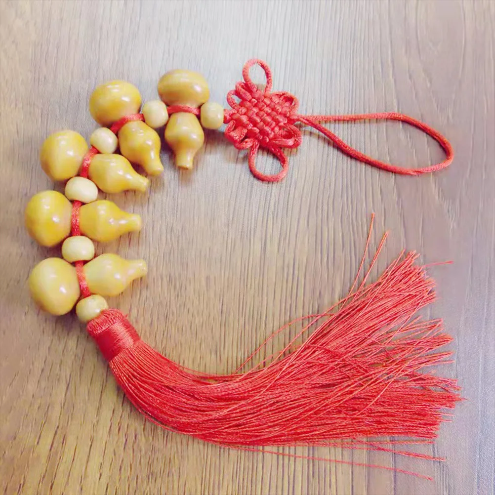 

2Pcs Peach Wood Chinese Knot Pendant Lightweight New Year Hanging Ornament Spring Festival Festival Party Decorative