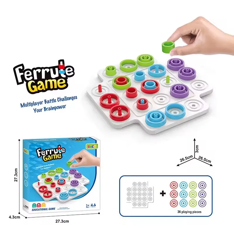 Jogo de tabuleiro ensino da primeira infância tic-tac-toe diversão loop jogo cor cognitivo interativo quebra-cabeças jogo de tabuleiro virola brinquedo de xadrez