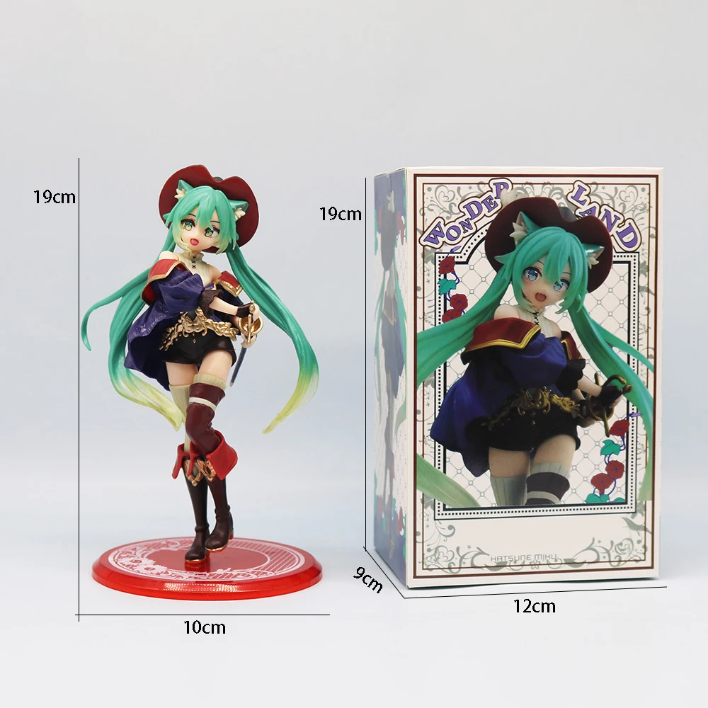Anime Hatsune Miku tokoh dongeng Wonderland Hatsune Miku Puss dalam sepatu bot Kawaii tokoh aksi koleksi dewasa hadiah mainan Model