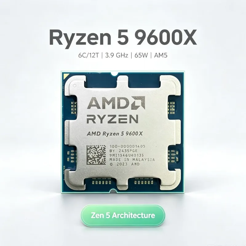AMD Ryzen 5 9600X 5.4GHz 6-Core 12-Thread NEW DDR5 L3=32M Processor 65W R5 9600X Socket AM5 4NM but No Fan