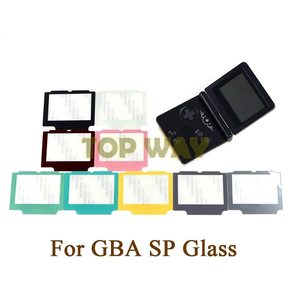 Cubierta de Panel de protección de lente de pantalla de cristal, pieza de reparación para Protector de lente GBA SP, 2 uds.