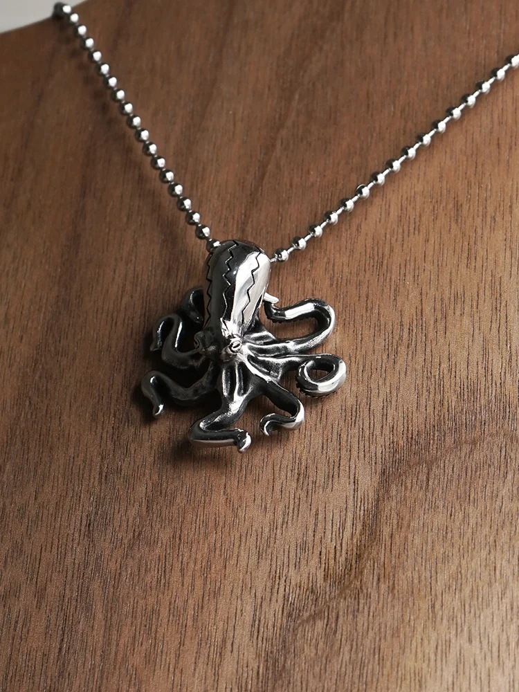 Fashion Punk Octopus Pendant Stainless Steel Punk Necklace Vintage Gothic Tentacle Party Gift Unisex Hip Hop Jewelry Wholesale