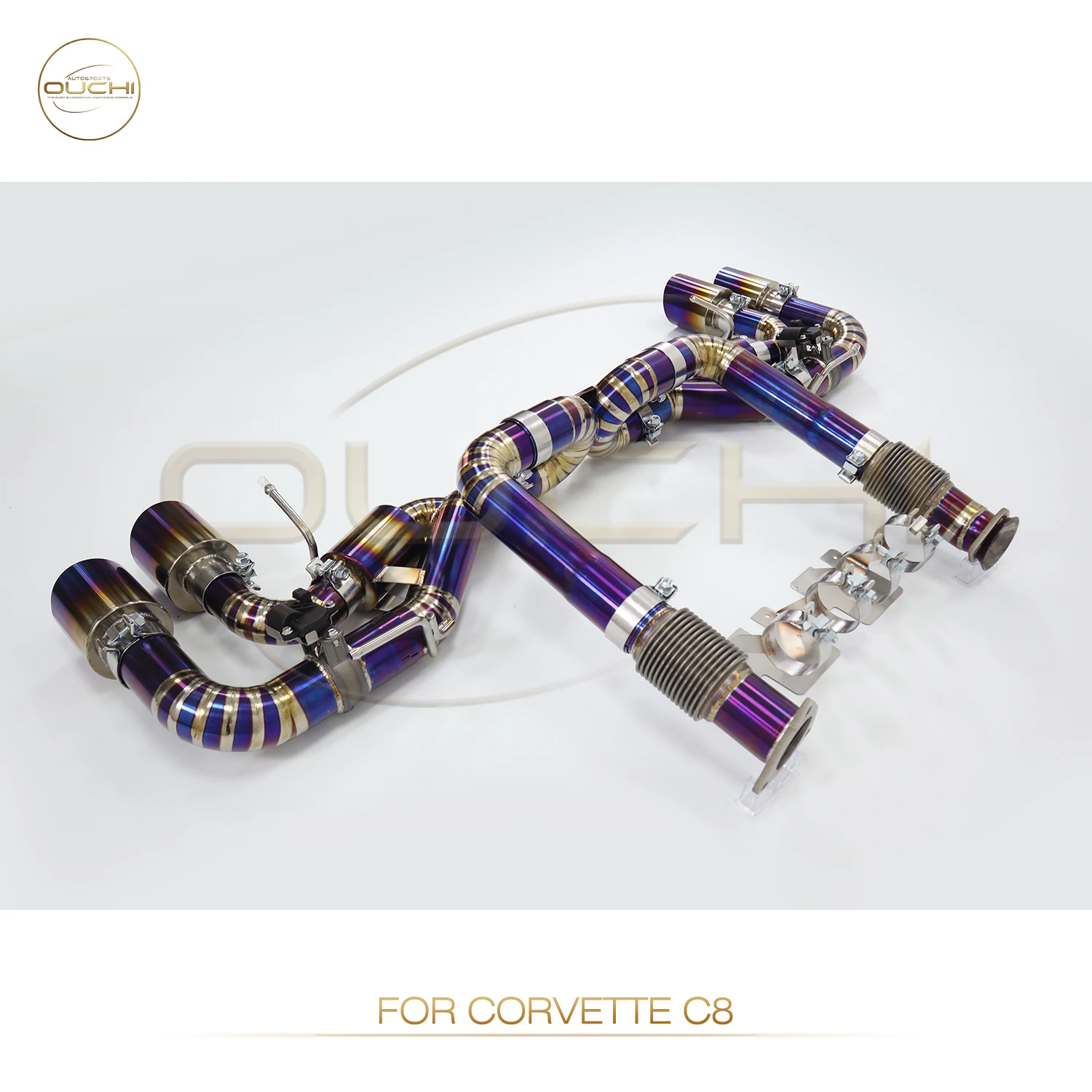 

OUCHI High Performance Catback For Chevrolet Corvette C8 Exhaust System With Electronic Valves Tips Car Accessories Purple