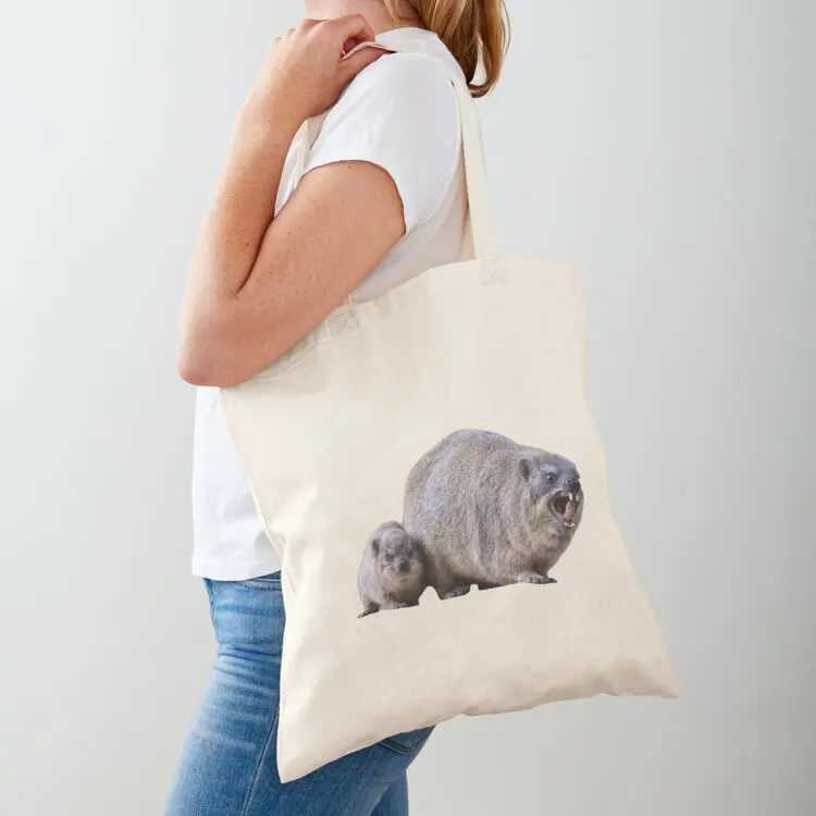 

Amgry rock hyrax Tote Bag shopper bag women canvas canvas tote bag Woman shopper free delivery bags