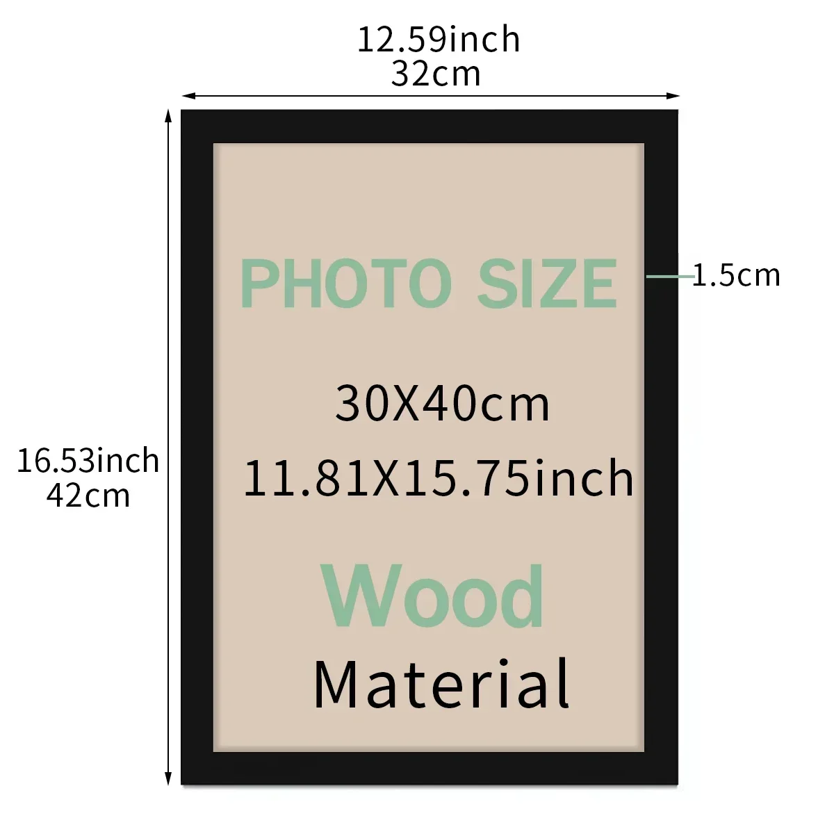 30x40Cm Frame Black and White Color Wooden Photo Frame Can Be Hung on The Wall with Certificate Poster Canvas Painting Decortion