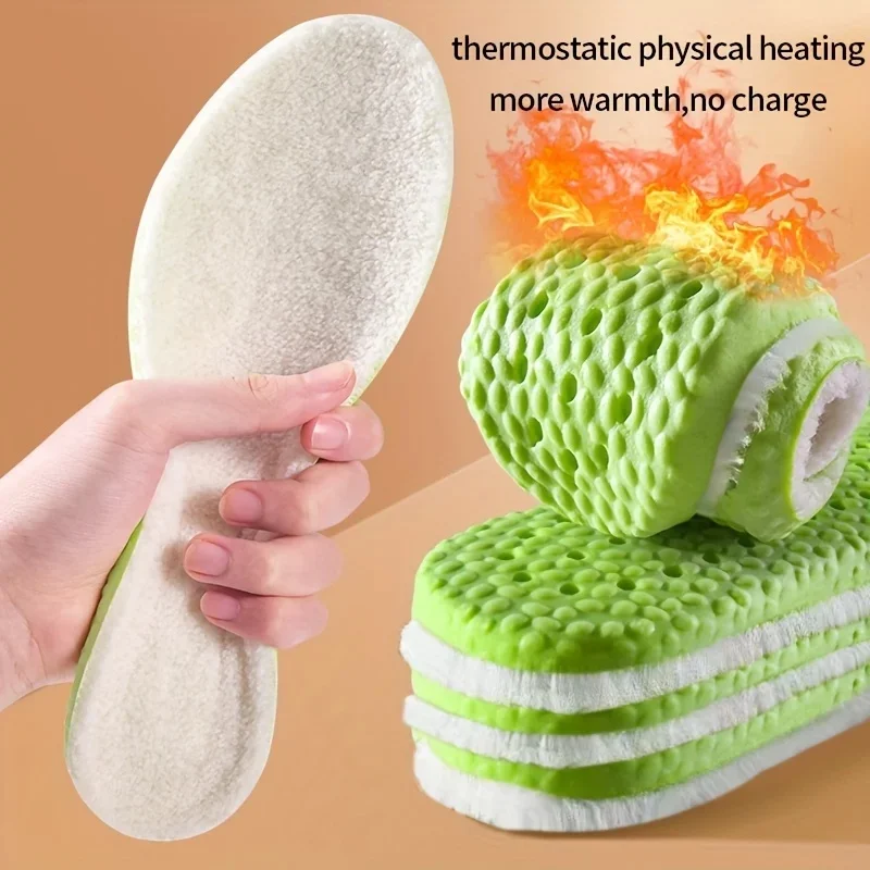 1 Pair Warm Insoles for Shoes Winter Antibacterial and Deodorant Memory Foam Shoe Pads Women Men Breathable Sports Shoes Inner