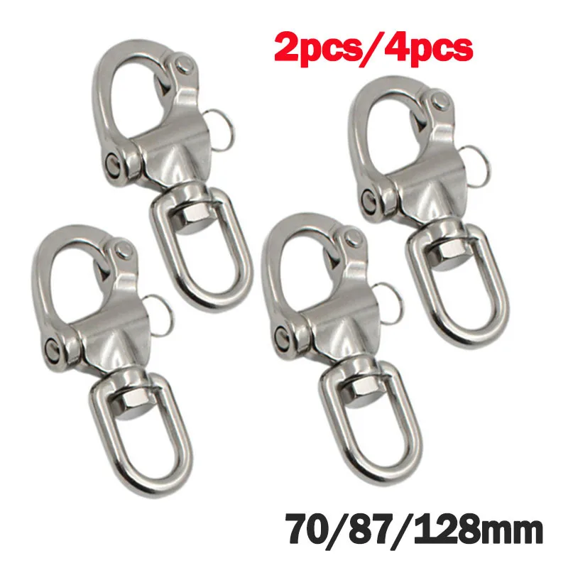 

2/4Pcs Swivel Snap Shackle 316 Stainless Steel Quick Connect Shackle Heavy Duty Snap Hook for Sailboat Spinnaker Halyard Sailing