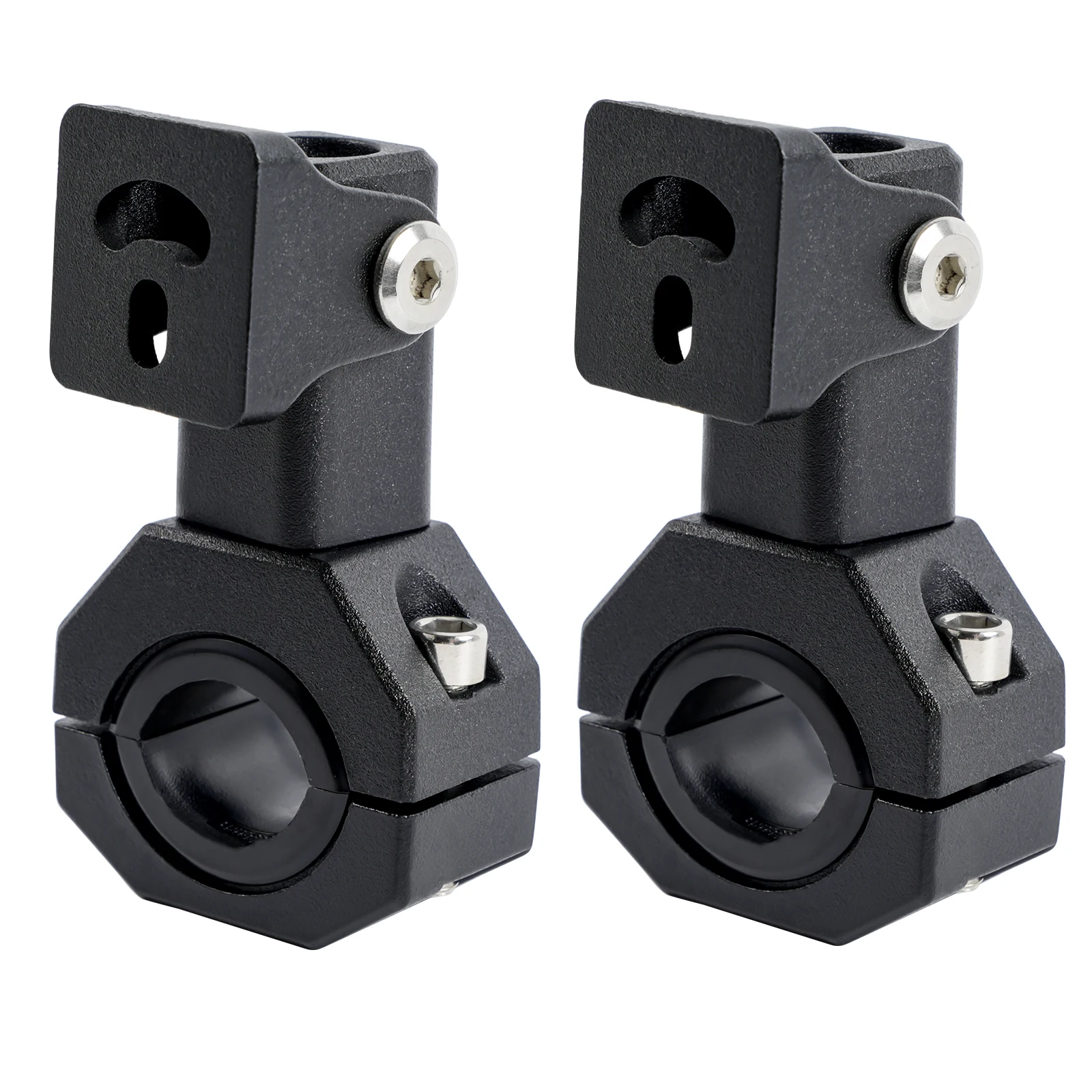 2x Aluminum Alloy 360 Degree Adjustment Horizontal Bull Bar Mounting Clamp Bracket For Driving Fog Auxiliary Light
