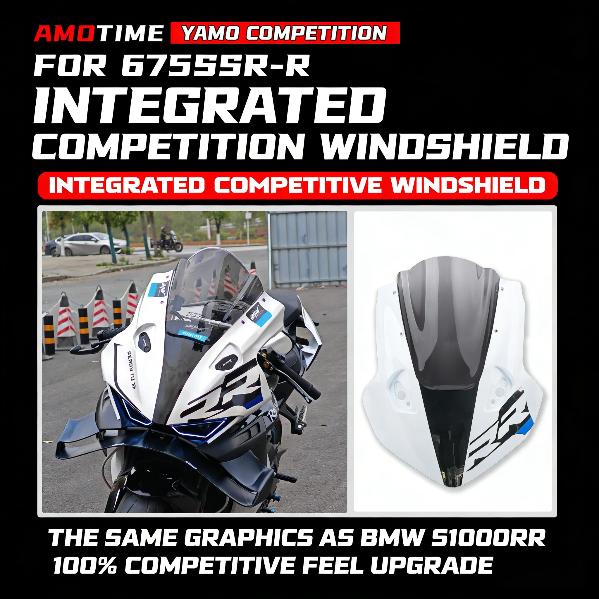 

For CFMOTO 675sr-R CF 675SR modified one-piece hood competitive windshield with raised front windshield motorcycle accessories