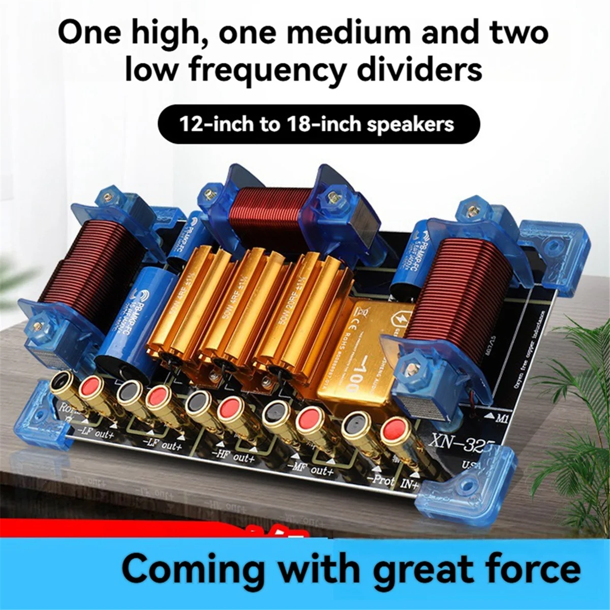 

2025+ High Power Frequency Divider 1 High 1 Mid 2 Bass 3 Way Speaker Crossover 2300W High Power for 15inch 18inch Speaker