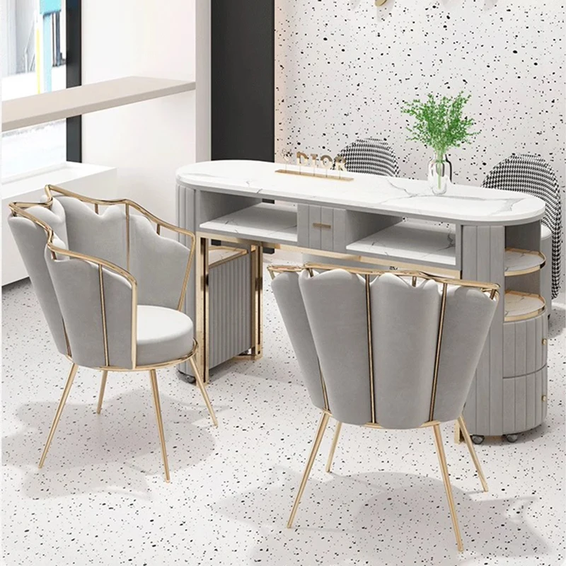 

Dressing Nordic Manicure Table Modern Luxury Multifunction Storage Nail Tables Marble Tabletop Salon Furniture Nail Desk LLMT