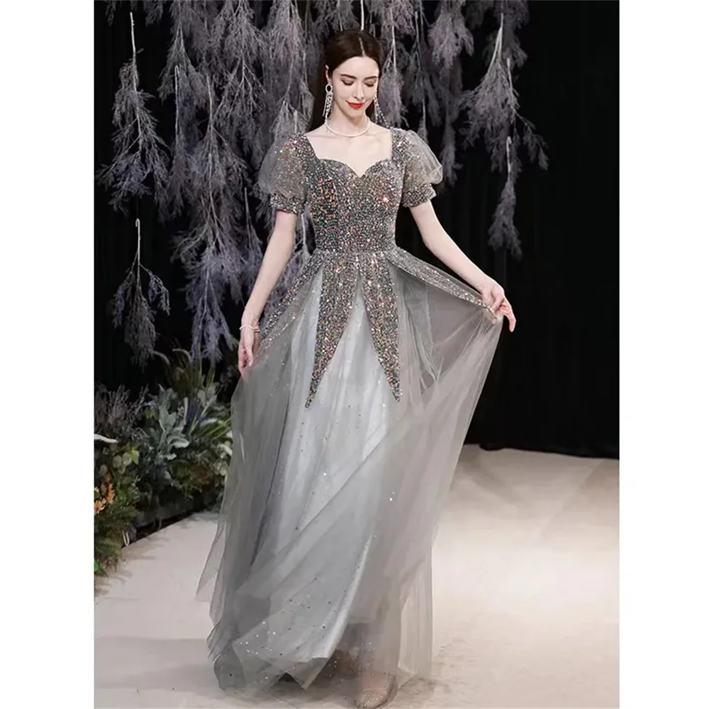 2024 mother of the bride dress Floor Length Chiffon sequined Mother Party Gowns sweetheart Neck Lace Long Plus Size Mother Dress