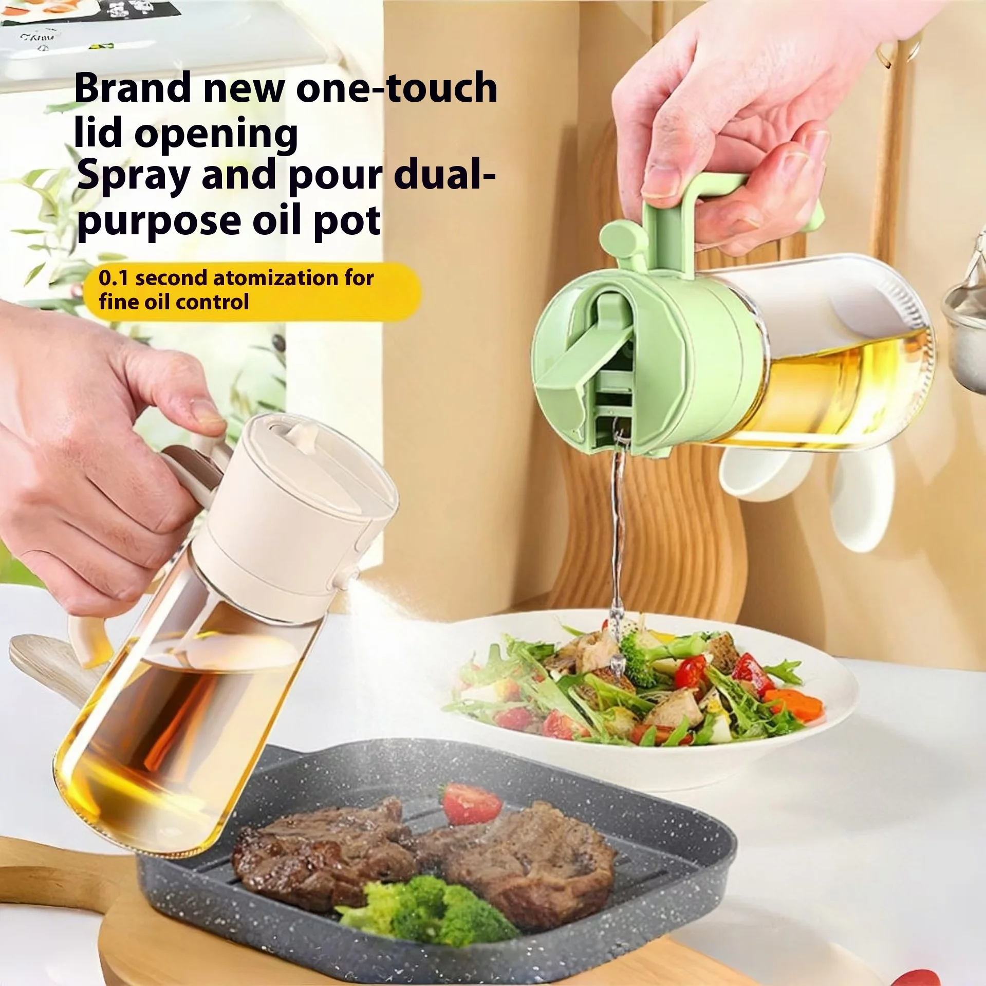 

470ml New Spray Pour Kitchen Barbecue Oils Spray Mist Oil Pot 2-in-1 OilPot Oil Spray Pour Integrated Dual-purpose Oil SprayPot