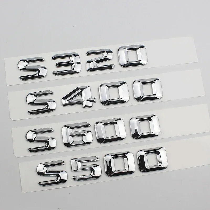 3D ABS Chrome Logo S320 S350 S400 S580 S600 S450 S500 S550 Emblem Letters Car Trunk Badge For Mercedes S W222 W223 Accessories