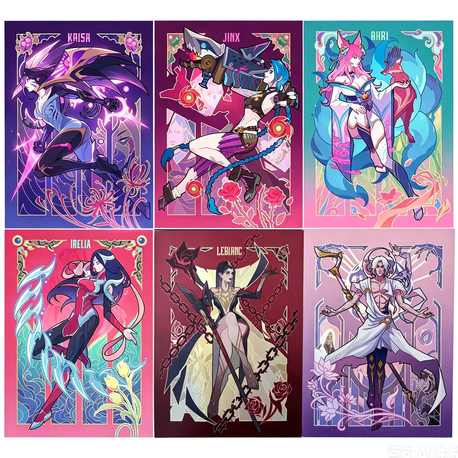 50 Stück/Set 66x92mm DIY Goddess Story Ahried Kartenhüllen Farbige Glitzer-Kaisaed-Kartenschutzhülle Anime-Karten Geschenk-Spielzeug