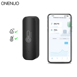 Tuya WiFi Temperature And Humidity Sensor WiFi APP Remote Monitor For Smart Home Var SmartLife Work With Alexa (Black)