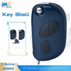 KEYECU Flip Remote Car Key Shell Case Fob 3 Button for Maserati Quattroporte,GranTurismo 2005-2011 FCC ID: RX2TRF937