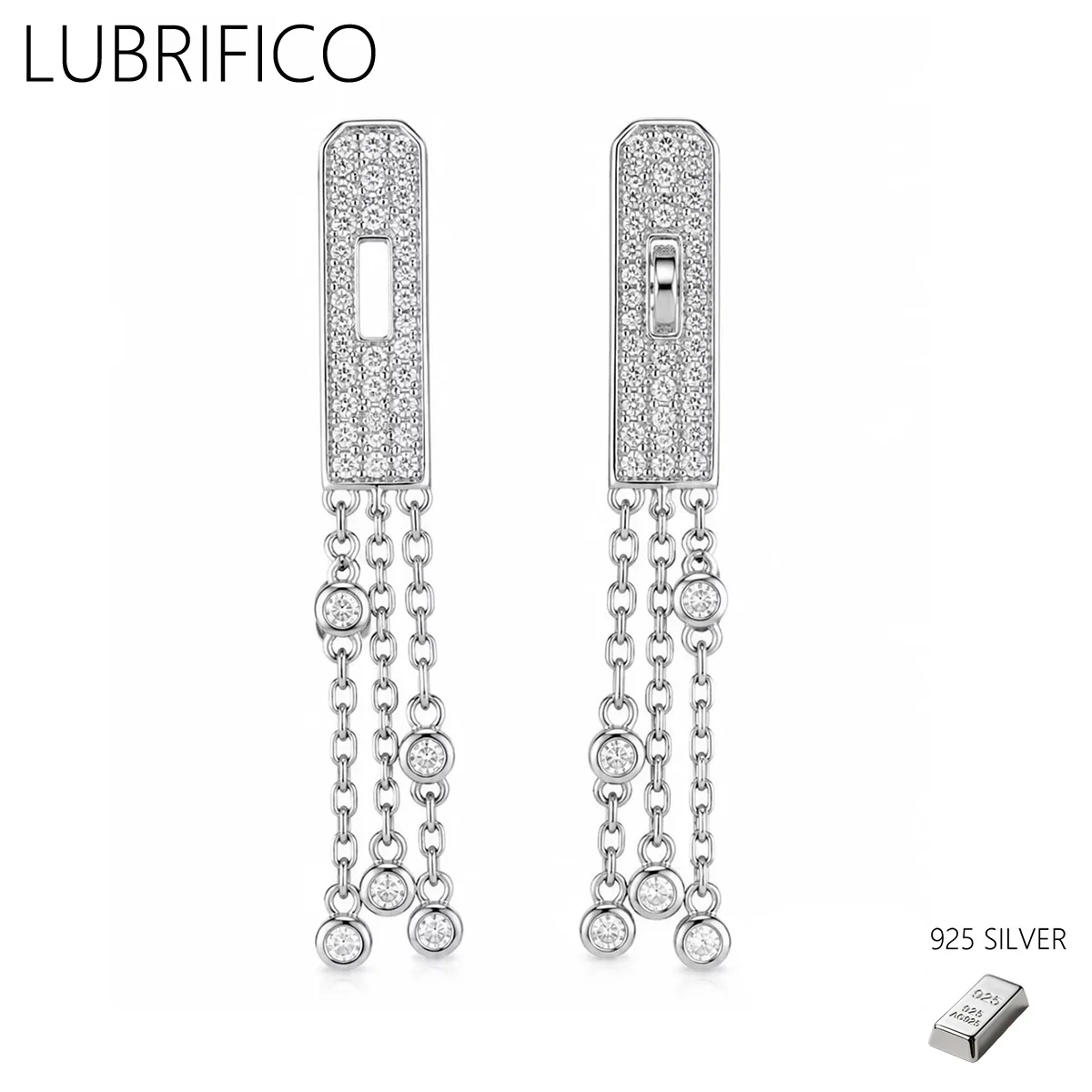 

Fashionable And Light Luxury Tassel Ear Stud Earrings 925 Sterling Silver 5A Zirconia Earring For Women Fine Jewelry Wedding