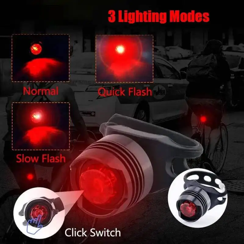 

ESLNF Bike Waterproof Light Red Safety Rear Color Bicycle Charge USB Tail Warning