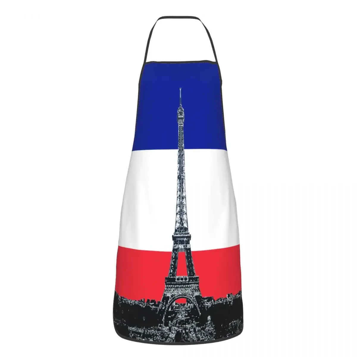 Custom Bib France Flag With Eiffel Tower Aprons Men Women Unisex Chef Cooking Kitchen Romantic Paris Tablier Cuisine Painting