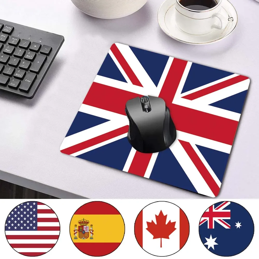 Smooth Waterproof PU Leather Mini Computer Mouse-pad Portable Game Laptop Mouse Pad National Flag Pattern Durable Game Mouse Mat