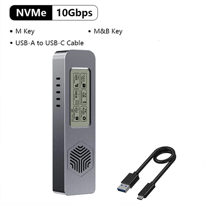 UTHAI M24 Smart Mobile SSD Display Box Dual Protocol NVMe/SATA External Hard Disk Type-C 3.2 for Data Transfer
