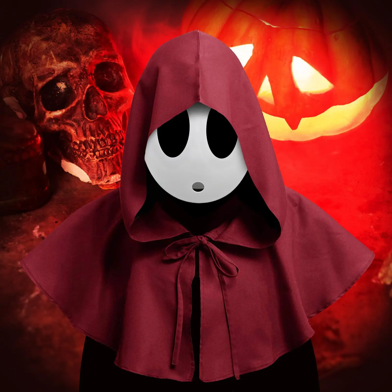 Masque de gars timide, masques d'anime d'halloween, Costume drôle de gars timide pour hommes, masque complet blanc, accessoires de Cosplay