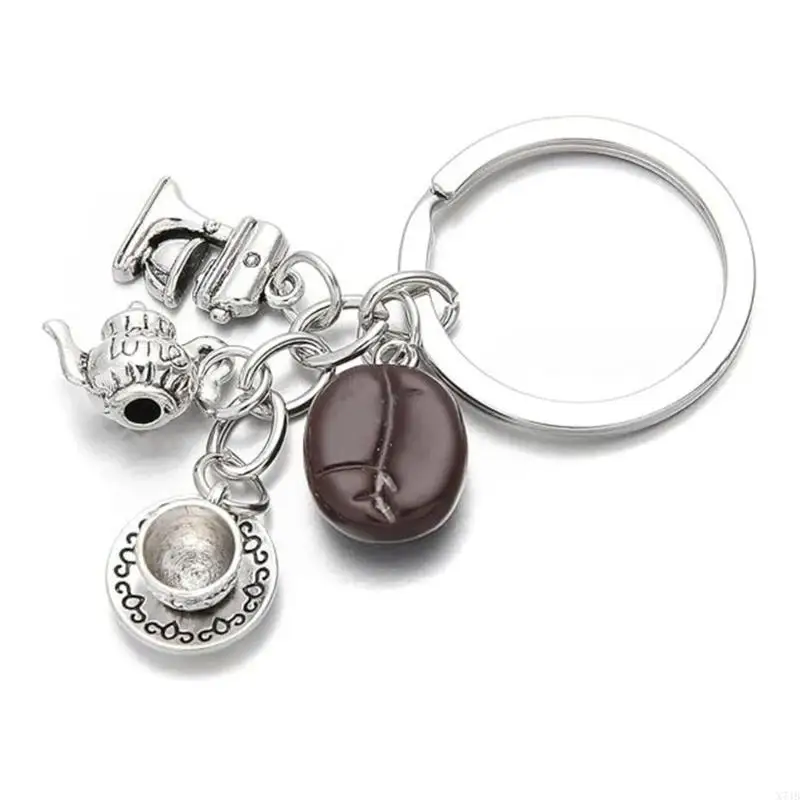  Cheerful Coffee Bean Inspired Keychain Compact And Simple To Attach Decoration