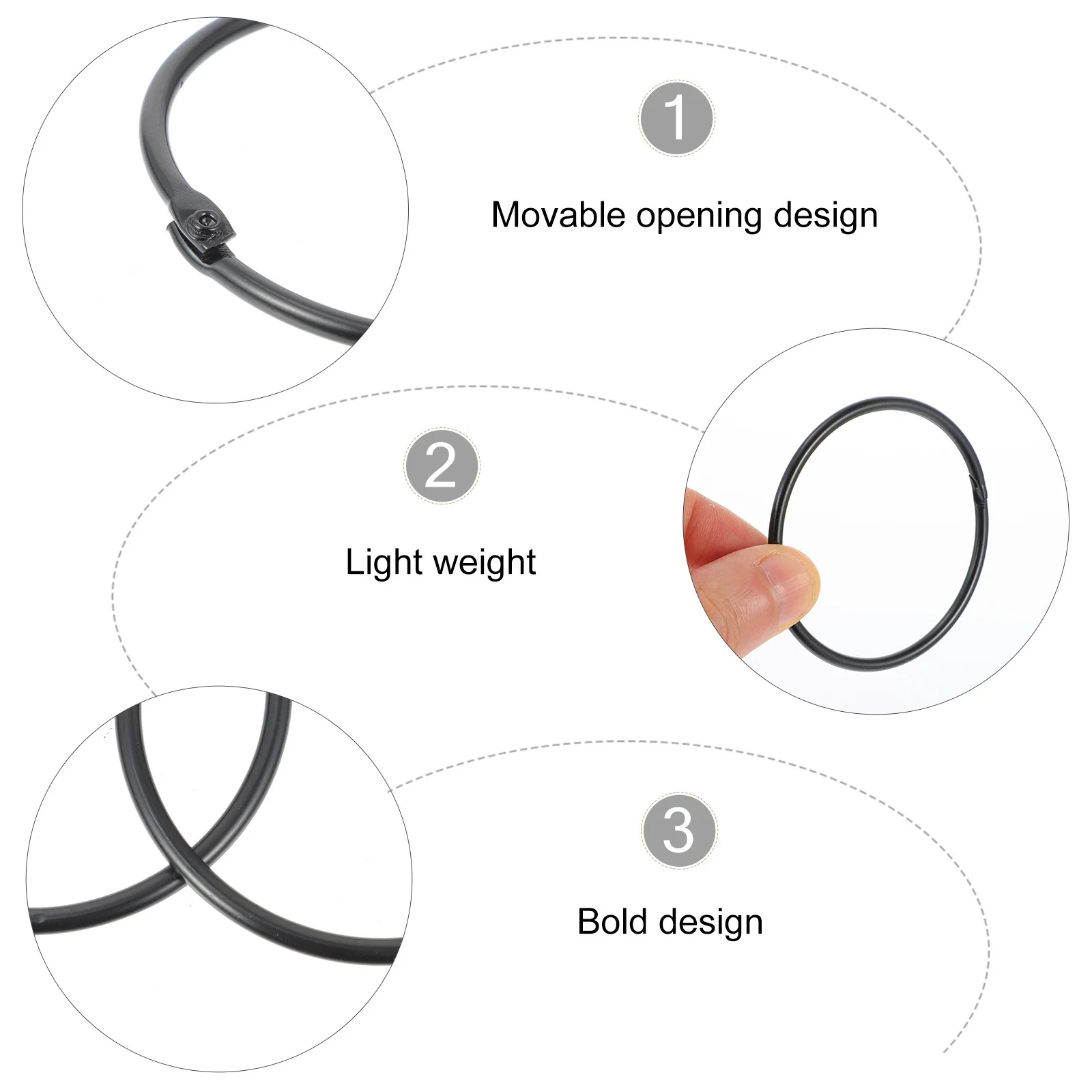 

12Pcs Round Curtain Rod Rings Iron Material for Beautiful Pleated Curtains Classic Design Easy to Use and Accessories