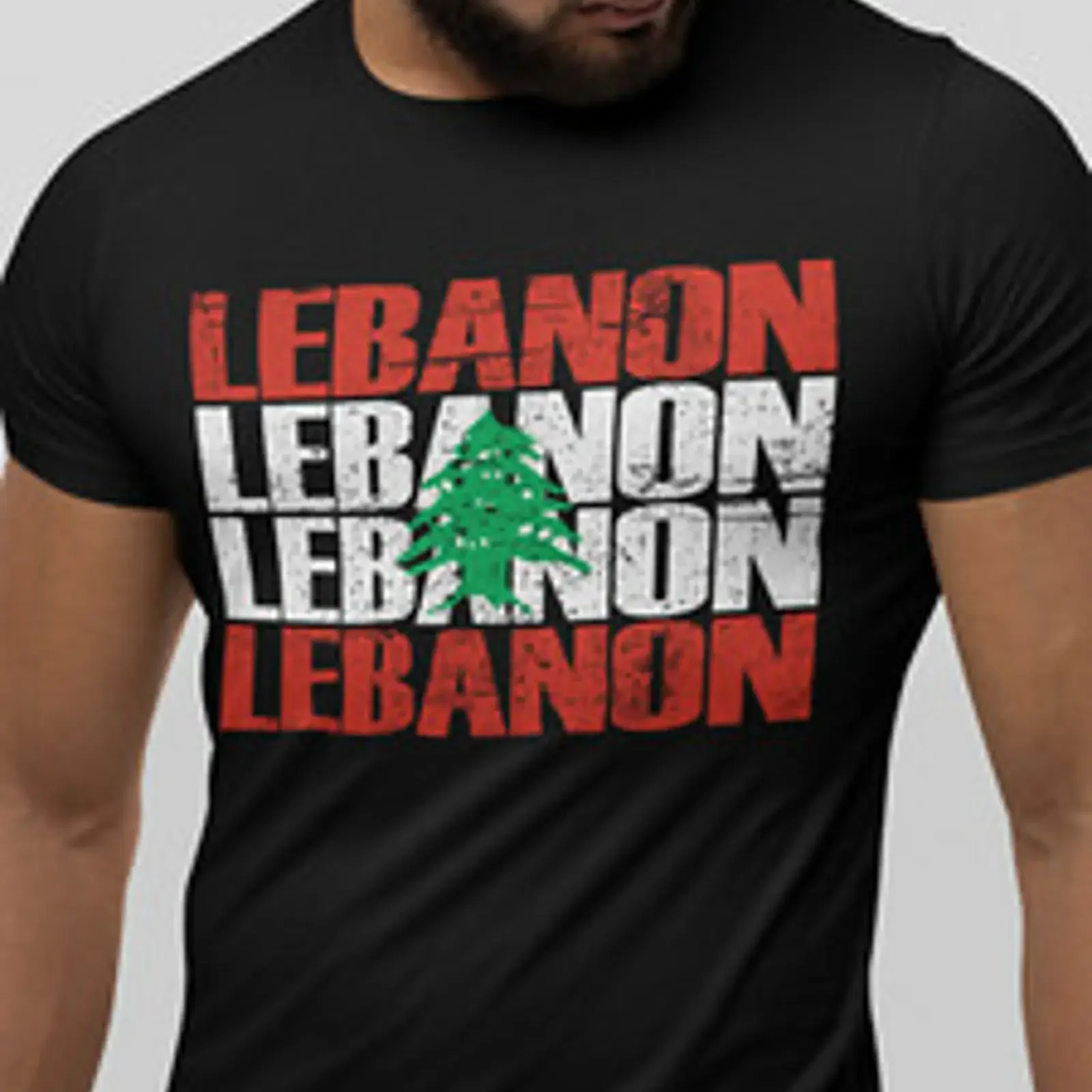 Herren T Shirt Lebanon Libanon Libnan Beirut Fahne Libanesiche vintage Washed Casual streetwear Comfortable Stretched