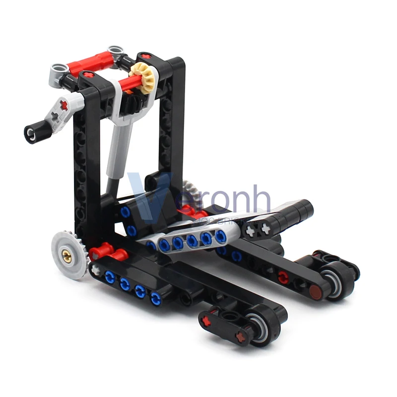 MOC Technical Car Jack Stand Building Blocks Mechanical Scissor Lifter Rocker Hand-operated Lifting Tool Construction Bricks Toy