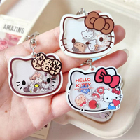 Cartoon Cute Hello Kitty Shaking It Keychain Pendant Girly Sweet Bag Hanging Ornaments Couple Backpack Acrylic Accessories Gifts