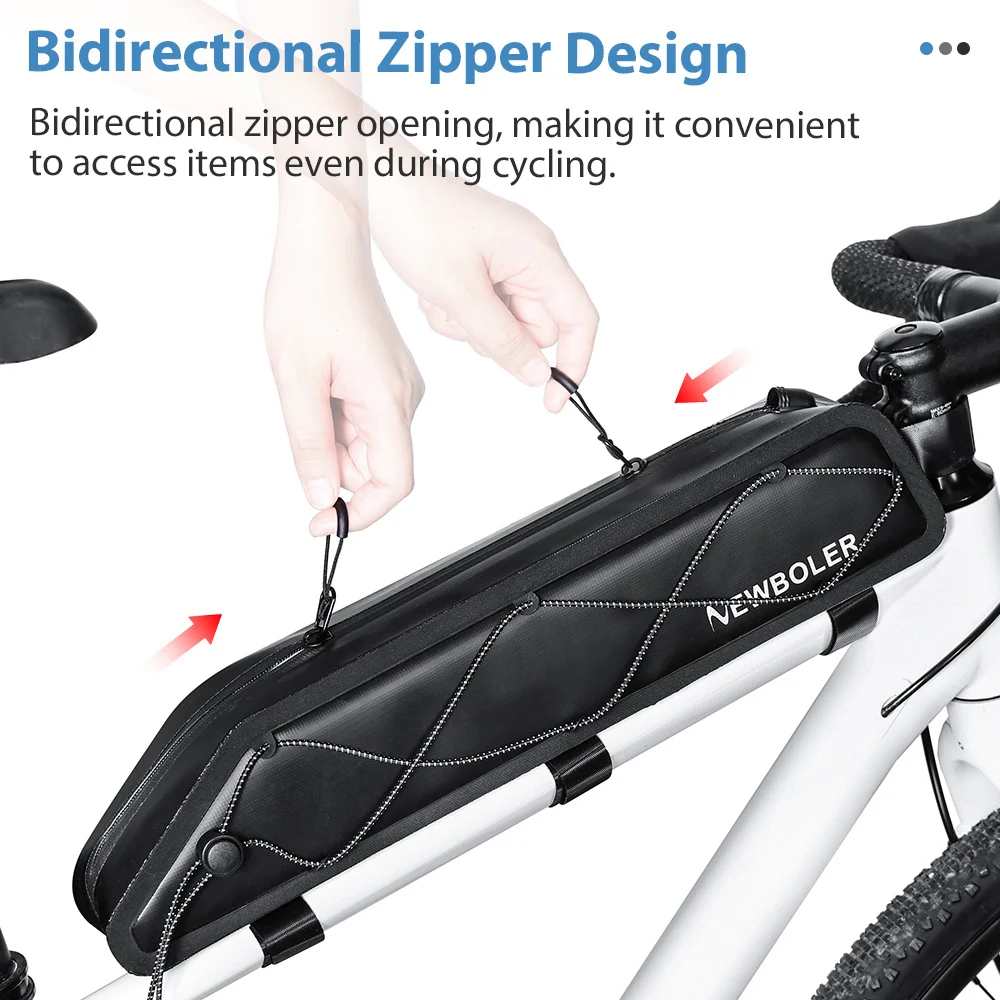 NEWBOLER 2L Fahrradtasche, tragbare Rahmentasche für den Vorderrohr, MTB-Rennrad-Gepäcktasche, große Kapazität, ultraleichte Fahrradtasche – Detail 4