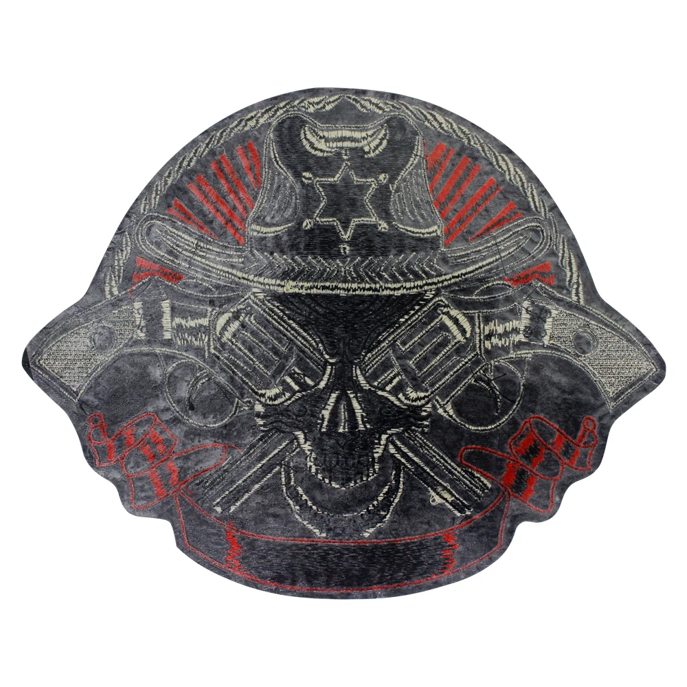 Gun Patches Military Skull Iron on Patches Embroidered Applique Stickers  Large Back Patch for Biker Vest Decorated Emblem