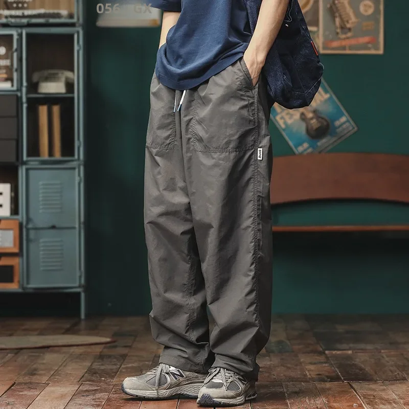 Japanese Trendy Brand Wide-leg Cargo Pants Men Loose-fit Straight-leg Casual Pants Autumn New Vintage Outdoor Sweatpants