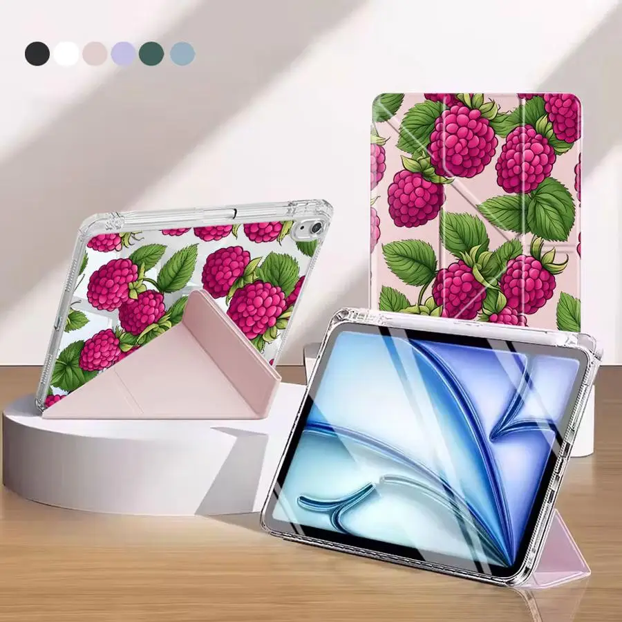Cartoon Raspberry Tablet Case For iPad Air 4 5 M3 M2 M4 11inch Pro 2025 11th 10th 9th 8th 7th 12.9inch Mini 6 7 Holder Cover