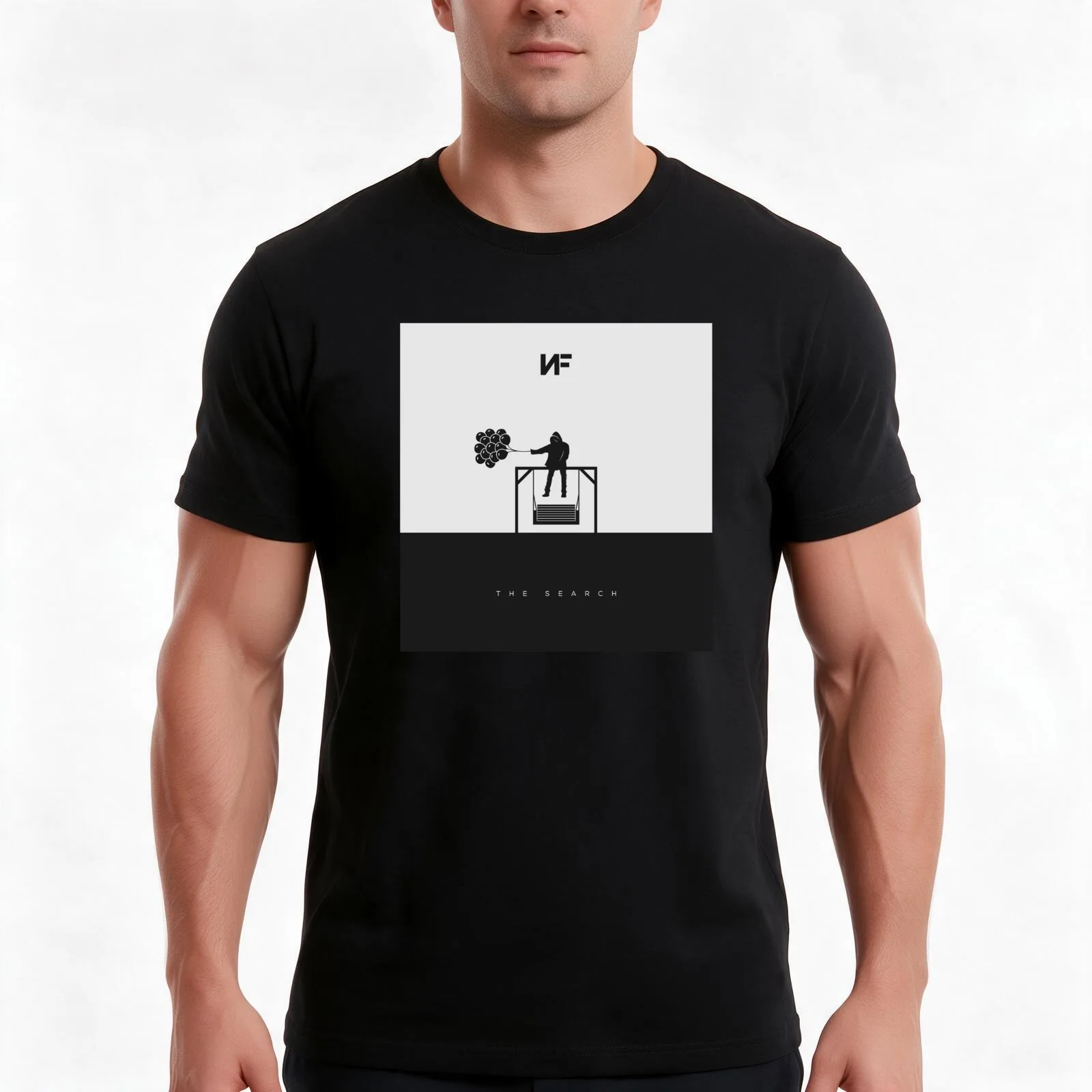 NF Holding His Balloons T-Shirt, Summer Casual Cotton Tee, Oversized Streetwear Tops, Vintage Graphic Print, Unisex Men Women